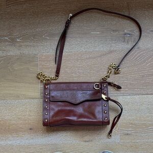 Rebecca Minkoff Tan Leather Crossbody Bag with Gold Accents